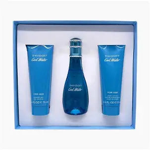 Davidoff Cool water For Her 3pcs Gift Set 50ml Eau De Toilette, 50ml Shower Gel & 50ml Body Lotion