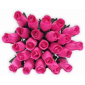 Roses Realistic Small Bud Wooden Roses Light Pink ( Single or Bouquet)