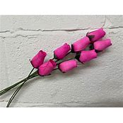 Roses Realistic Small Bud Wooden Roses Mauve Purple (Single or Bouquet)