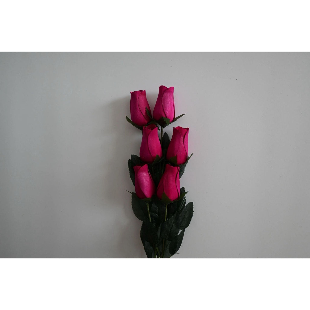Roses Realistic Big Bud Wooden Roses Hot Pink (Single or Bouquet)