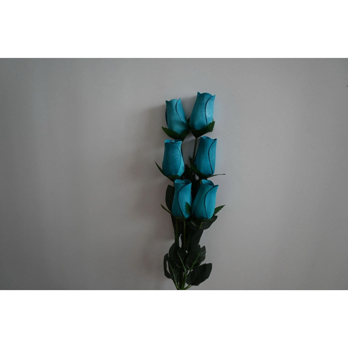 Roses Realistic Big Bud Wooden Sky Blue (Single or Bouquet)