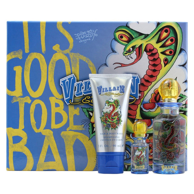 Ed Hardy Villain Gift Set Eau De Toilette - AGSWHOLESALE