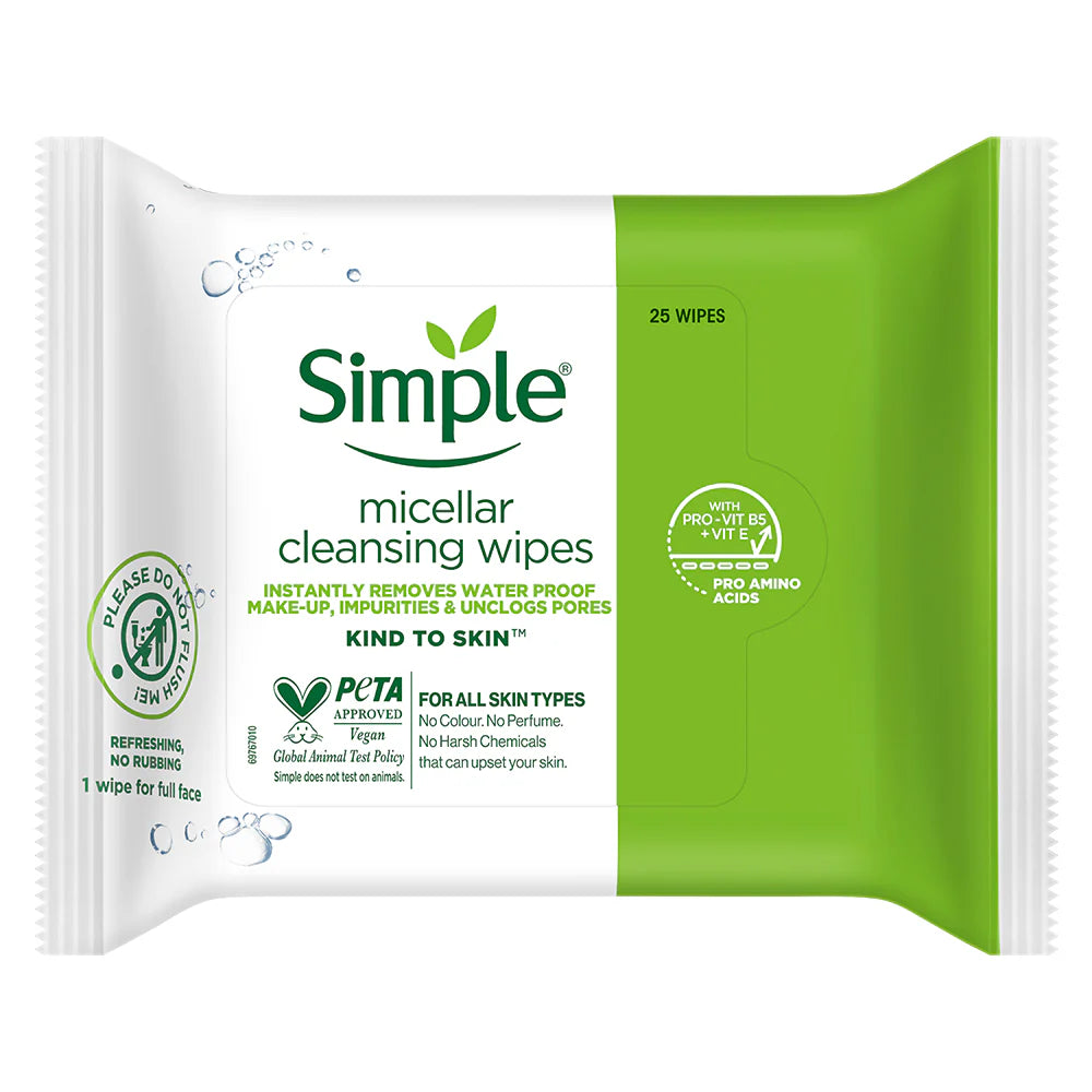 Simple Micellar Facial Wipes 20ct