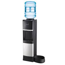 Deluxe Freestanding Water Dispenser with Pet Station - Black