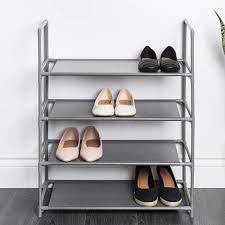 Shoe Rack 4 Tier Grey