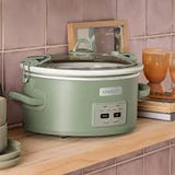 6qt Cook & Carry One Touch Programmable Slow Cooker Moonshine Green