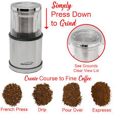 Brentwood CG-162S 75-Gram Electric Wet and Dry Coffee Bean, Herb, and Spice Grinder, Black