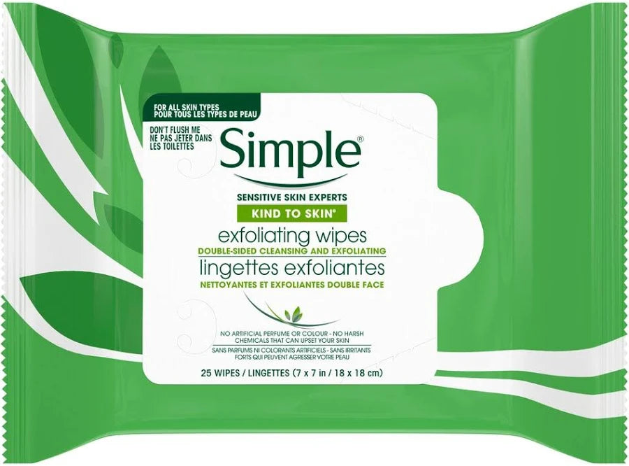 Simple Facial Wipes 20CT Exfoliating