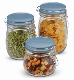 3-Piece Glass Jar Set with Clamping Ceramic Lids